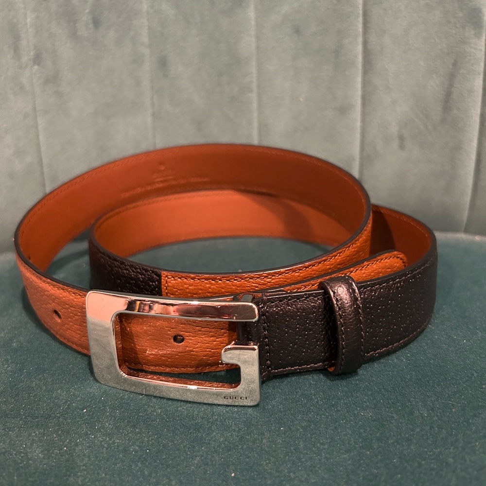 Women’s Gucci Black and Brown Leather Belt-only worn one time. Perfect condition